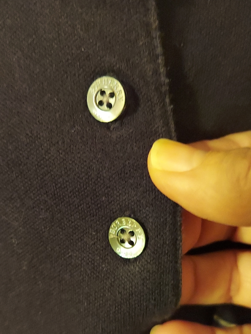 Burberry Golf Polo Shirt, Size XL, Black, Short Sleeves, Front Pocket - Picture 6 of 10